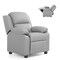 Deluxe Padded Kids Sofa Armchair Recliner Headrest Children W/ Storage Arms Gray